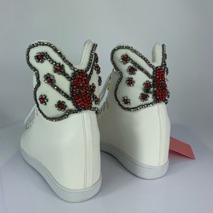 Manoush White Embellished Platform Sneakers, FR 41